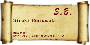 Siroki Bernadett névjegykártya