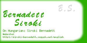 bernadett siroki business card